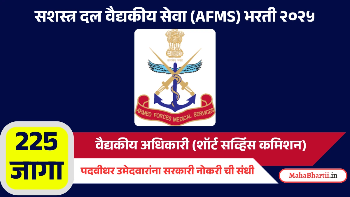 AFMS Medical Officer Recruitment 2025