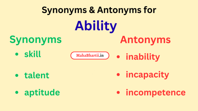 Ability meaning in marathi, Ability meaning in hindi
