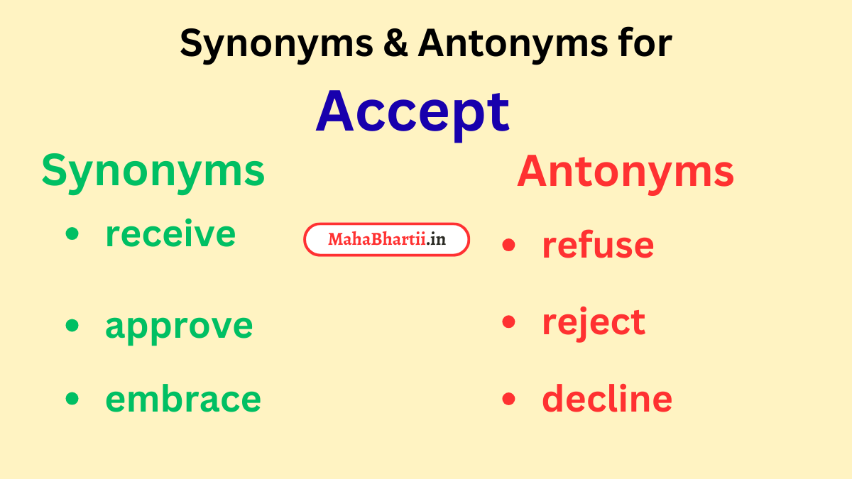 Accept, Accept meaning in marathi, Accept meaning in hindi