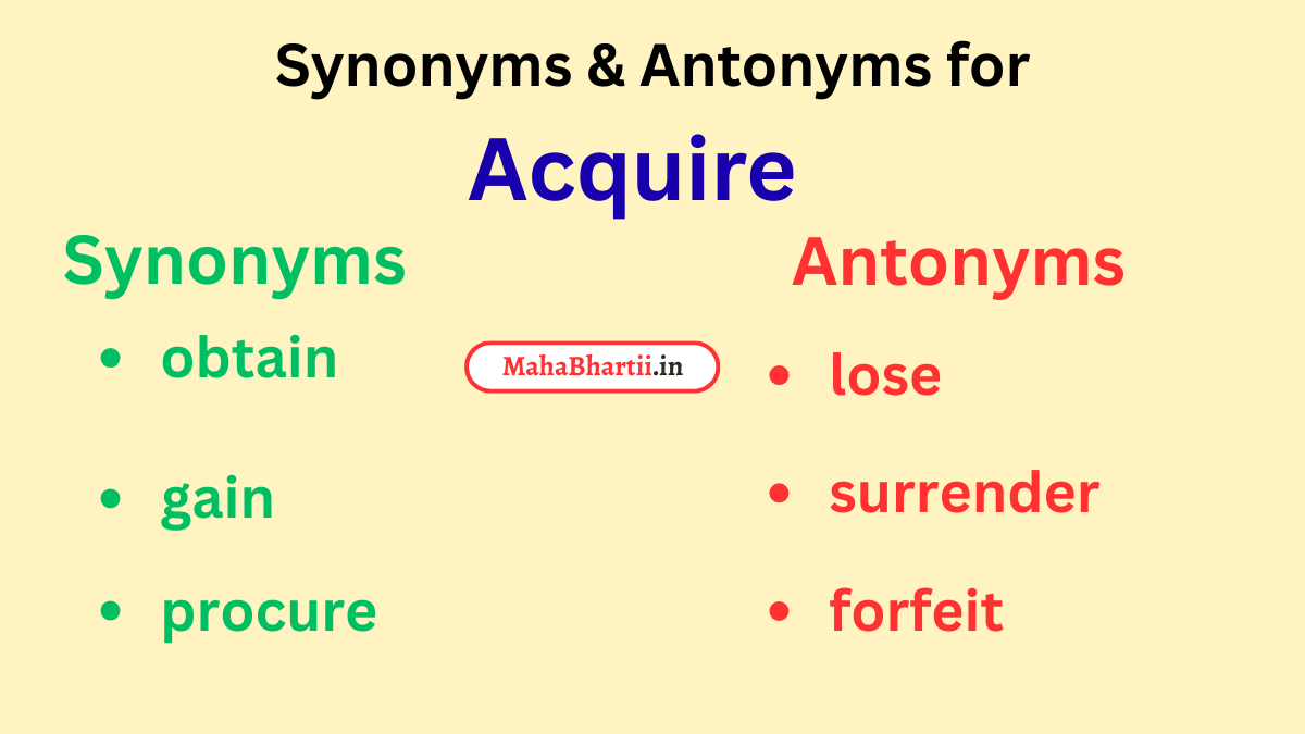 Acquire, Acquire meaning in marathi, Acquire meaning in hindi