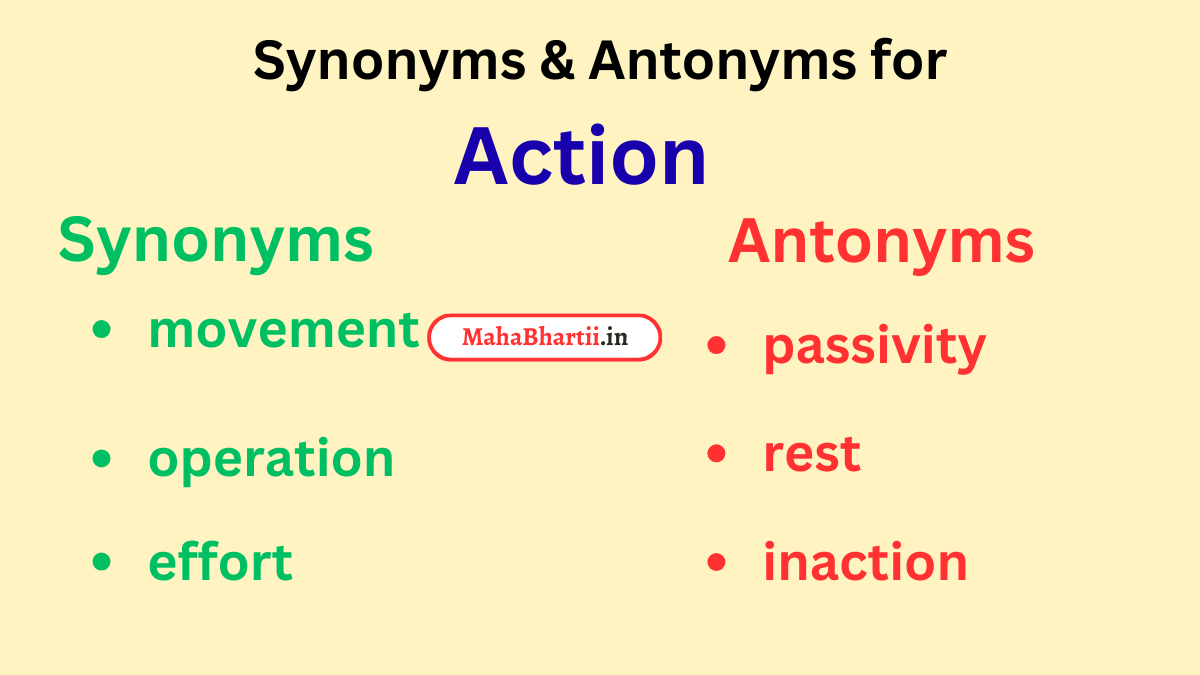 Action, Action meaning in marathi, Action meaning in hindi