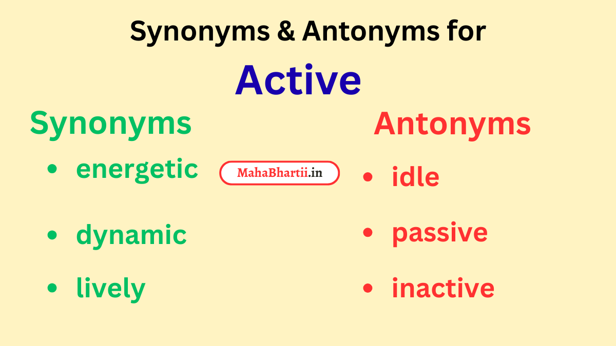 Active, Active meaning in marathi, Active meaning in hindi